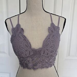 Free People Adella Style Lace Bralette in Soft Purple Lavender